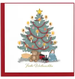 Quilling Card Quilled Vintage Christmas Tree (German) Greeting Card