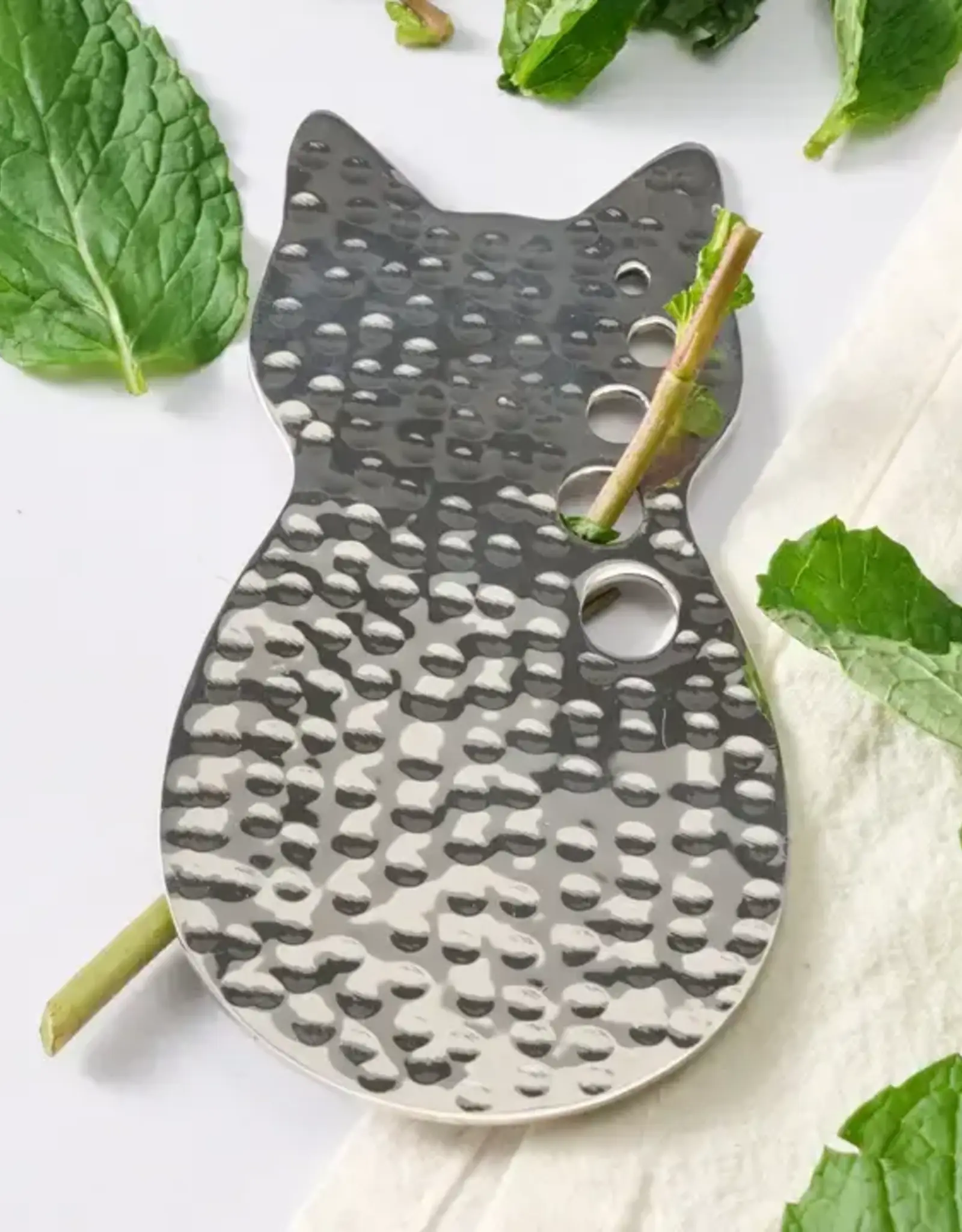 Ten Thousand Villages Svaad Stainless Steel Herb Stripper - Cat