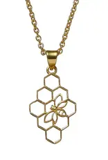 Serrv Beehive Gold Necklace