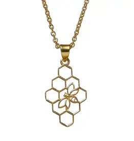 Serrv Beehive Gold Necklace