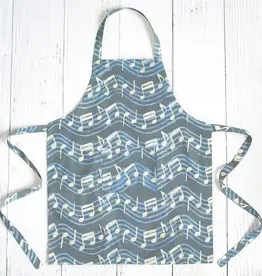 Global Mamas Apron Adult Music Notes Charcoal
