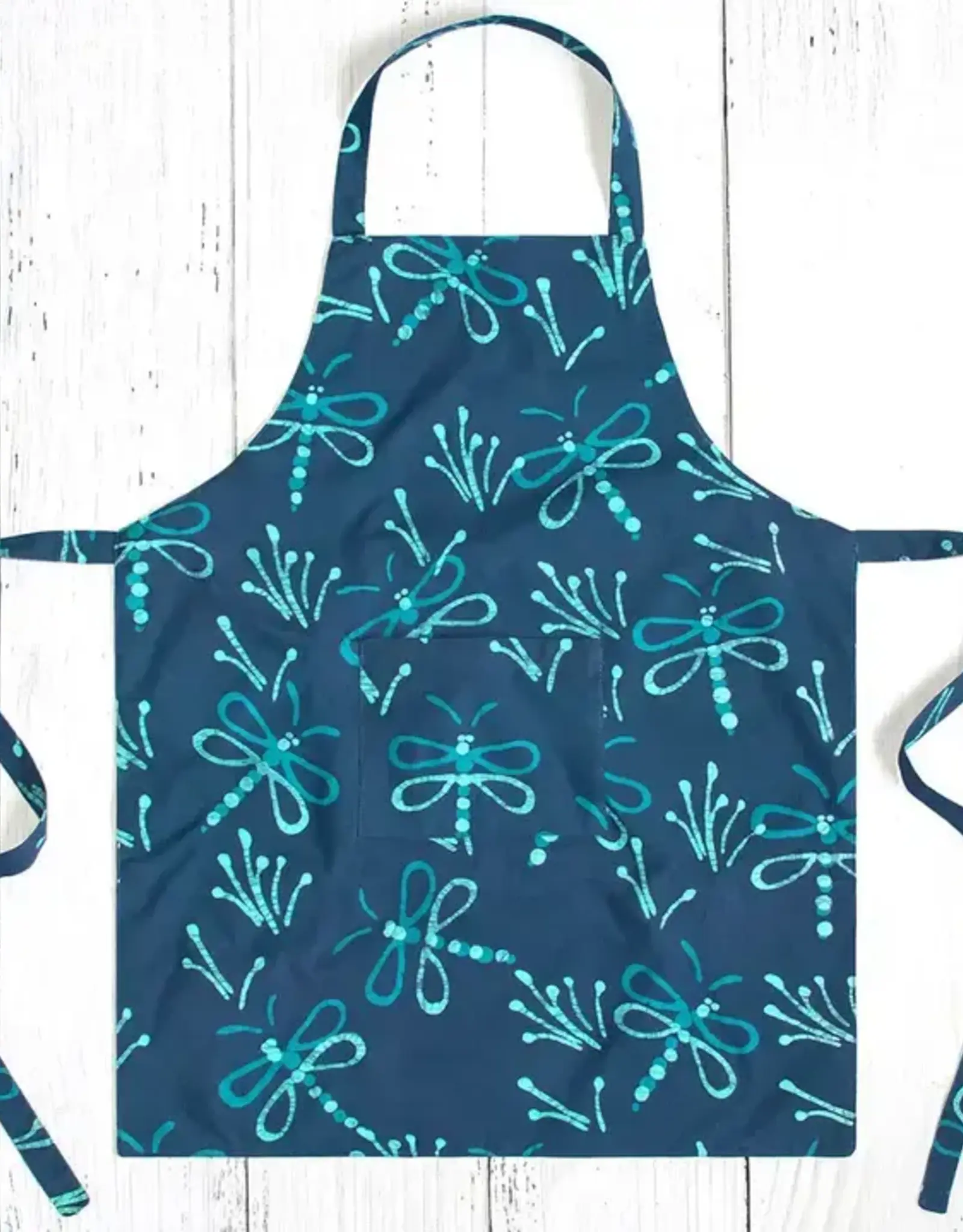 Global Mamas Apron Adult Dragonfly Navy