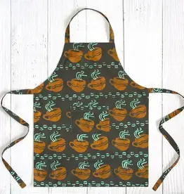 Global Mamas Apron Adult Coffee Cups Brown