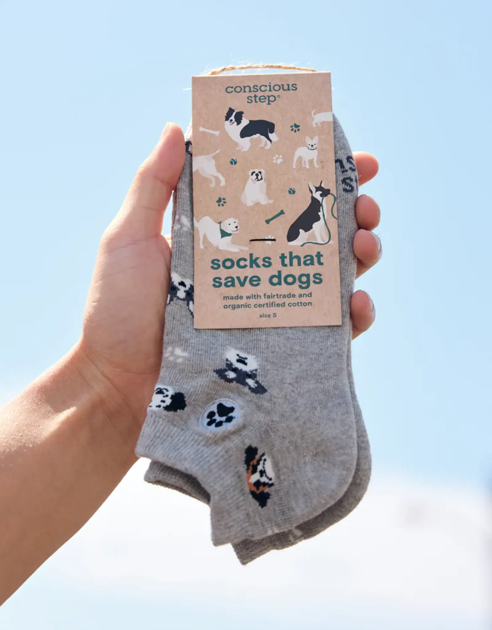 Conscious Step Ankle Socks that Save Dogs (Hound Headshots)