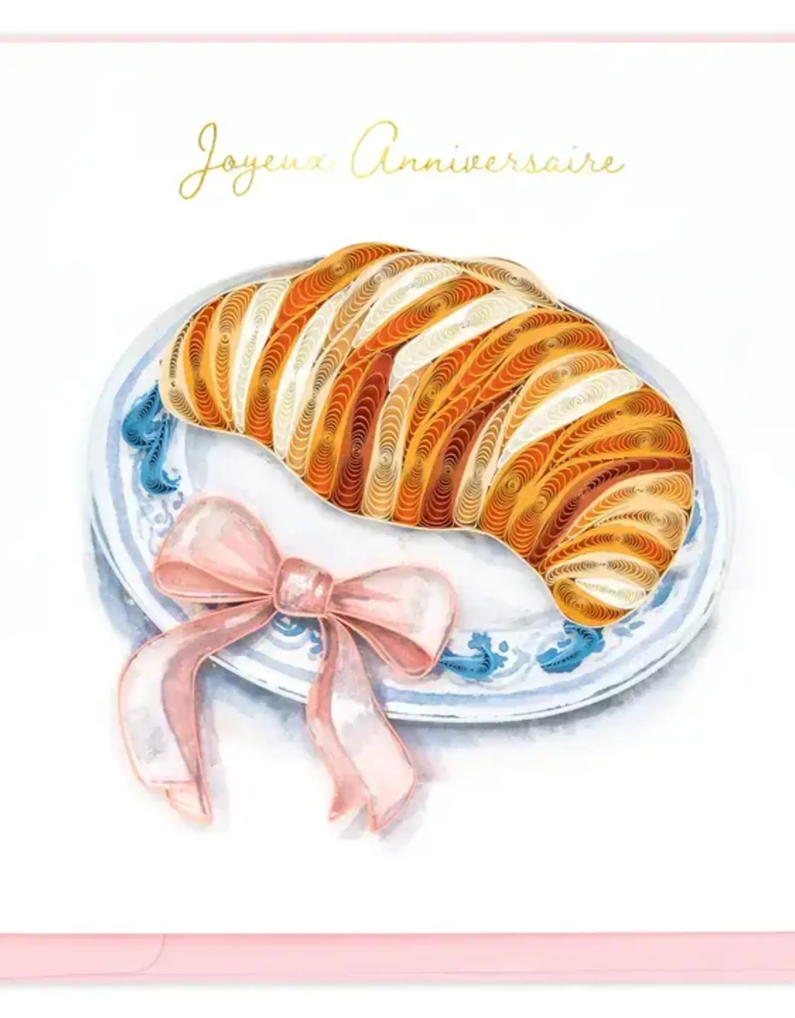 Quilling Card Quilled Birthday Croissant (French) Greeting Card