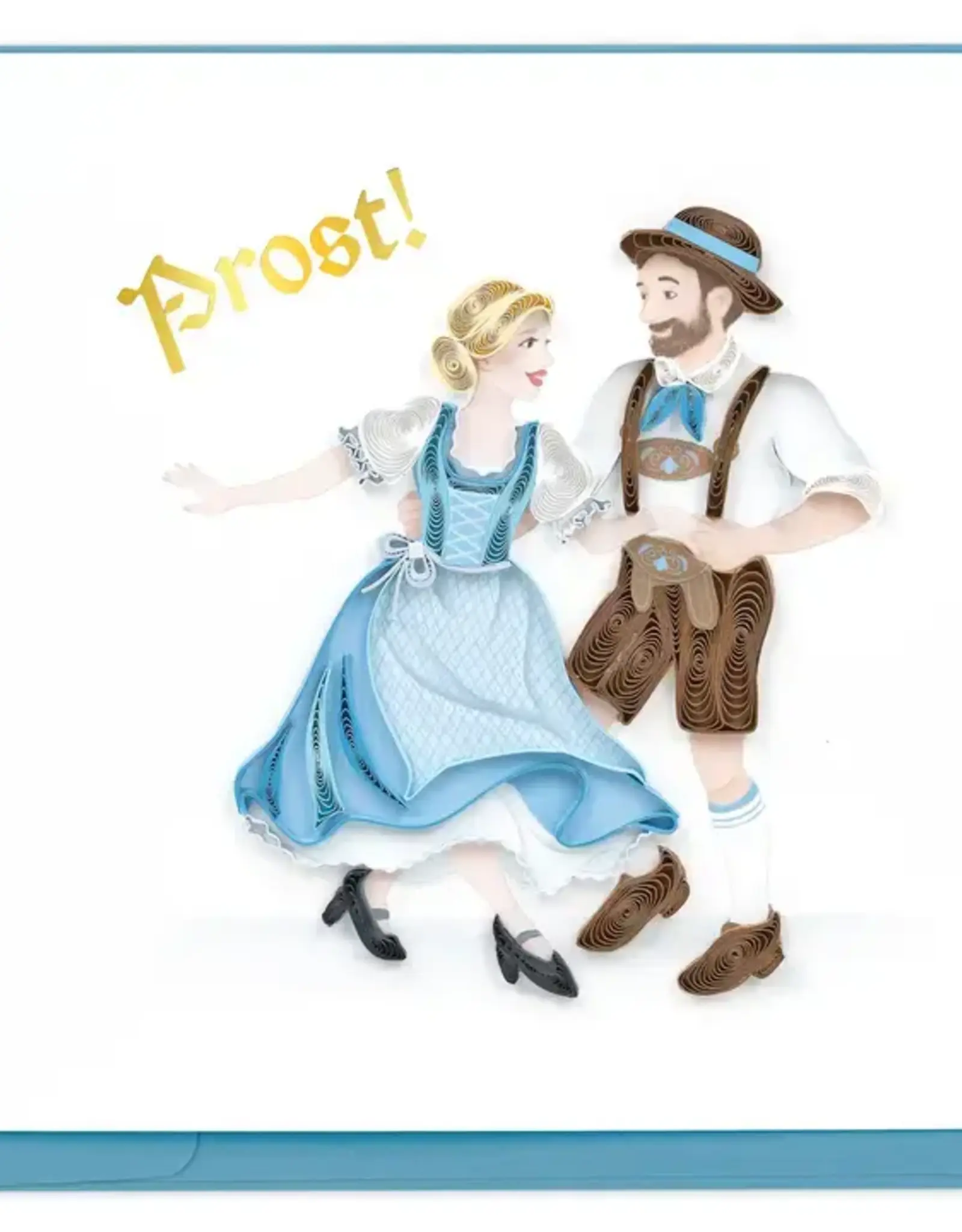Quilling Card Quilled Bavarian Dance (German) Greeting Card