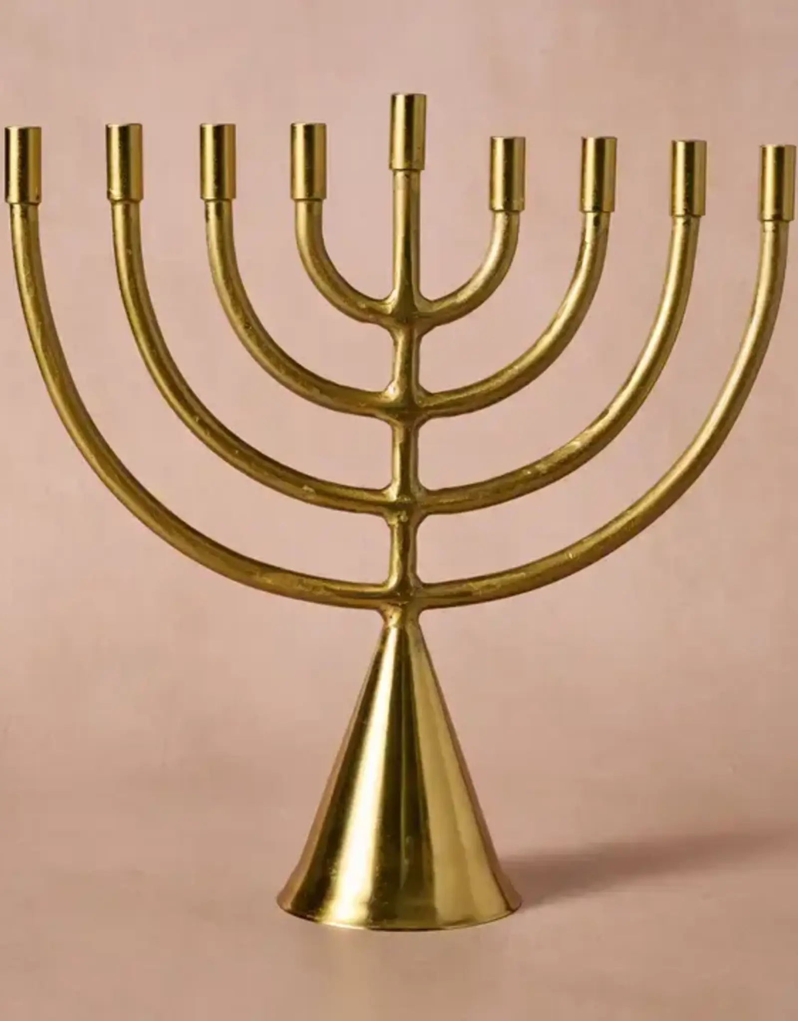 Ten Thousand Villages Jyoti Brass Horn Menorah
