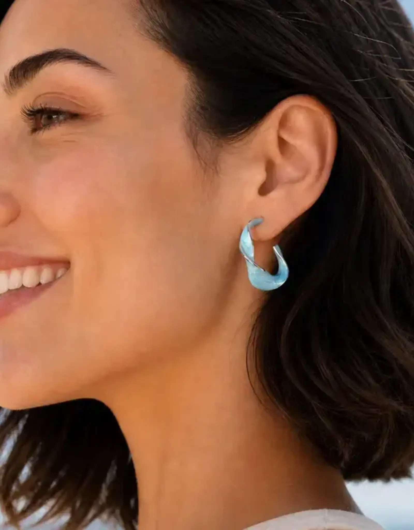 Starfish Project With a Twist Hoops in Sky Blue