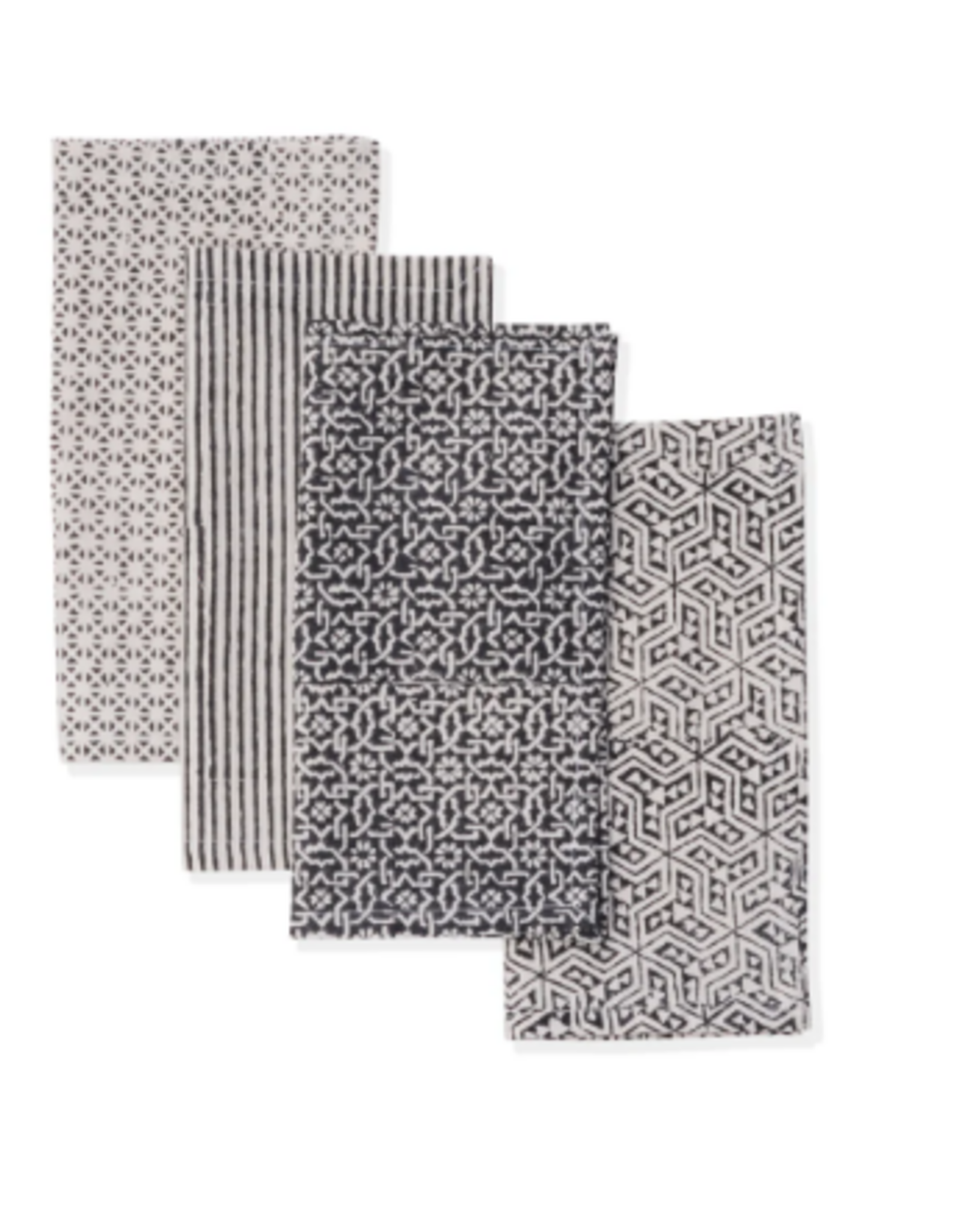 Sustainable Threads Black Forest Hand Block Cotton Napkins - Set of 4