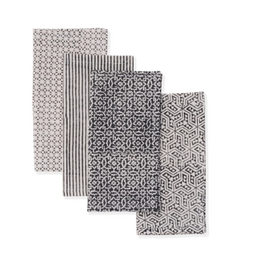 Sustainable Threads Black Forest Hand Block Cotton Napkins - Set of 4