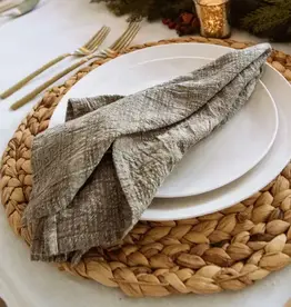 Sustainable Threads Horizon Slate Gray Handwoven Cotton Napkins - Set of 2