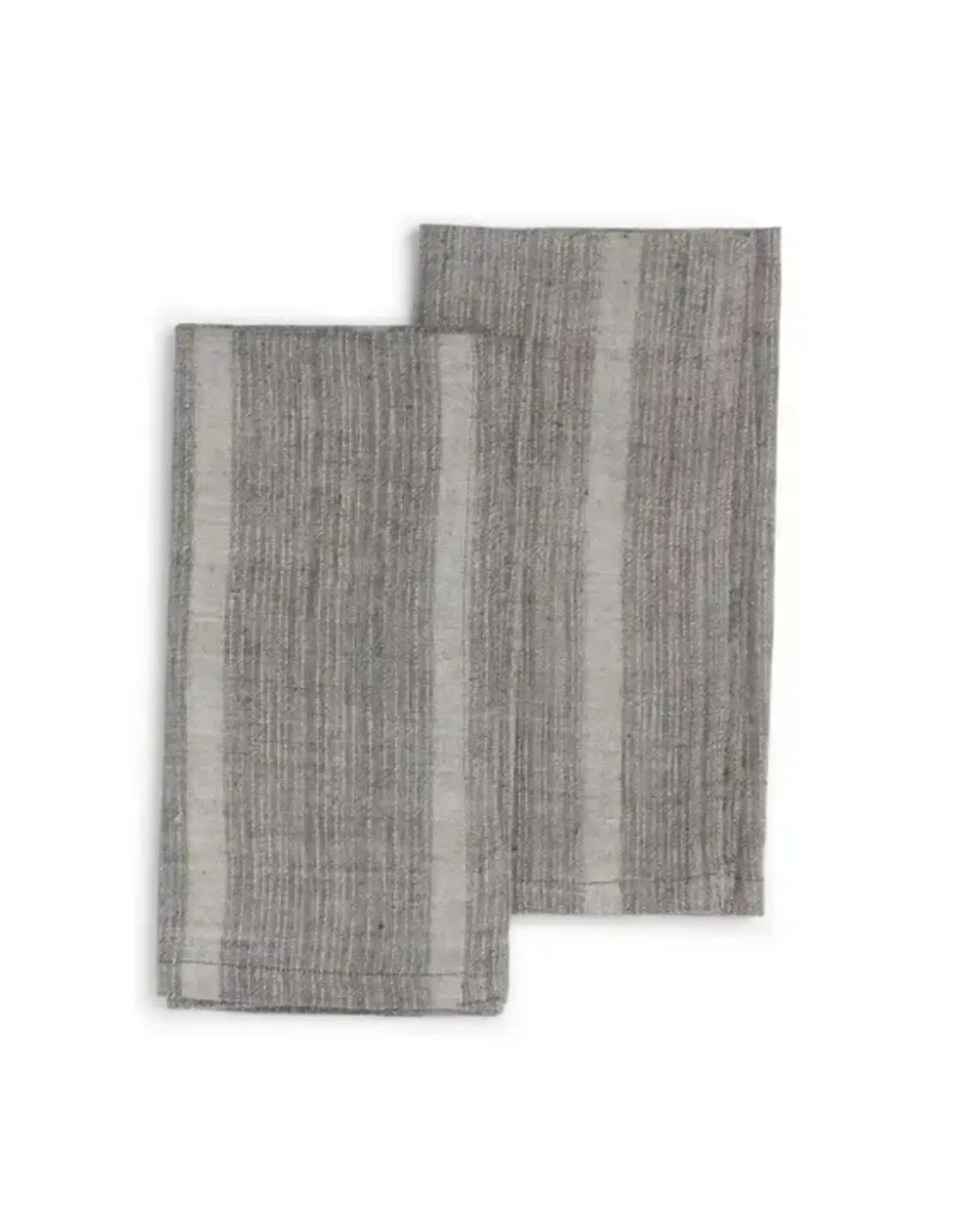 Sustainable Threads Horizon Slate Gray Handwoven Cotton Napkins - Set of 2