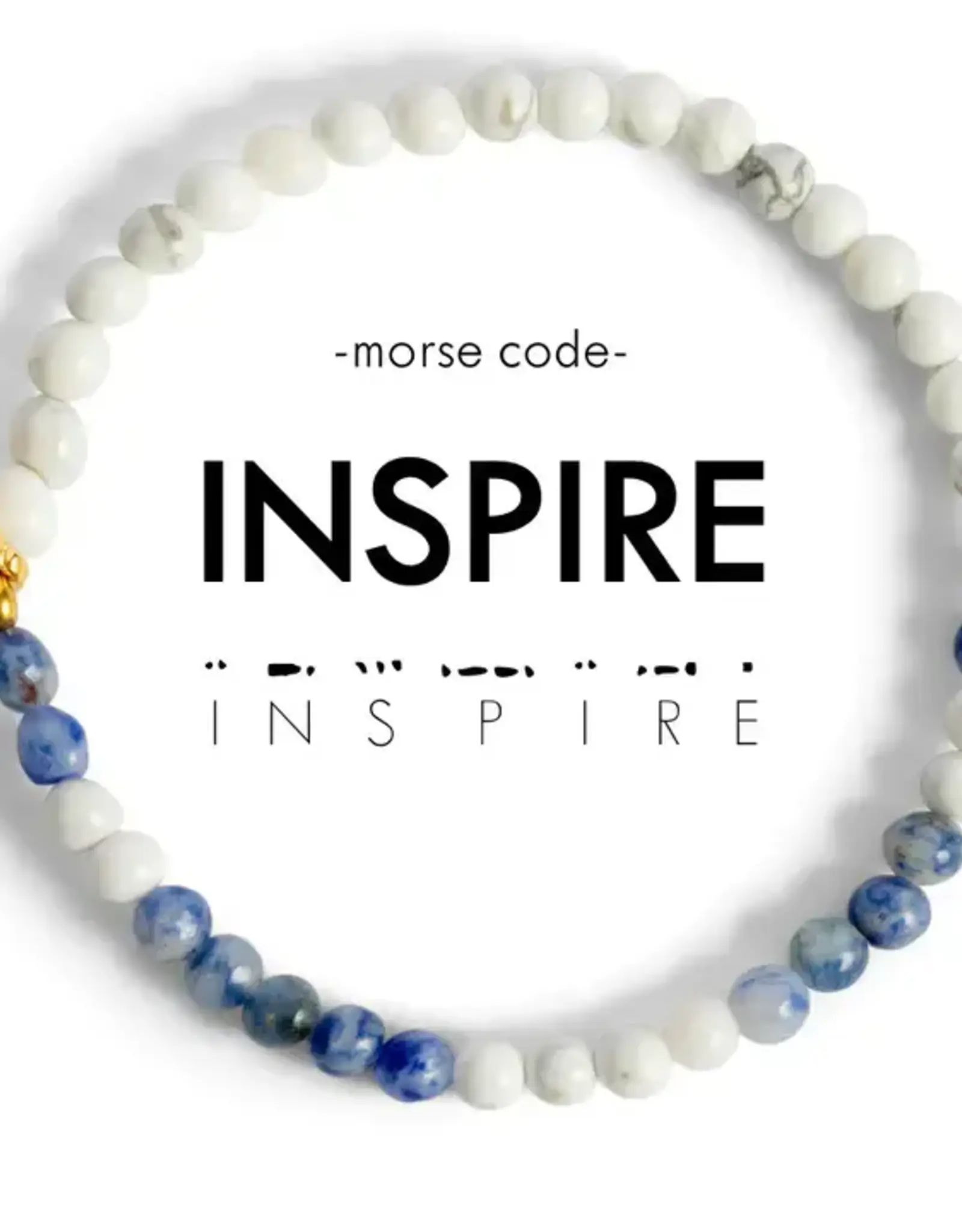 EthicGoods Morse Code Bracelet: Inspire (Lapis & Marble)