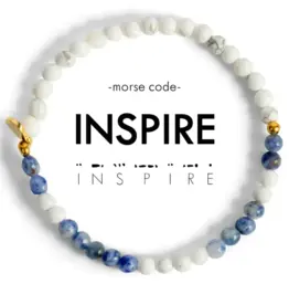 EthicGoods Morse Code Bracelet: Inspire (Lapis & Marble)