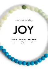 EthicGoods Morse Code Bracelet: Joy (Blue Marble & Light Green)