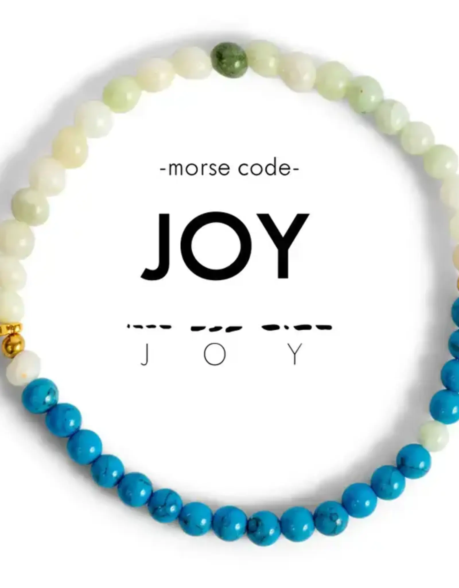 EthicGoods Morse Code Bracelet: Joy (Blue Marble & Light Green)