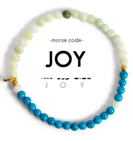 EthicGoods Morse Code Bracelet: Joy (Blue Marble & Light Green)