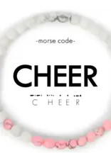 EthicGoods Morse Code Bracelet: Cheer (Pink & Howlite)