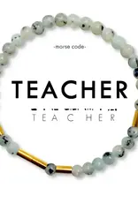 EthicGoods Morse Code Bracelet: Teacher (Gold & Stone)