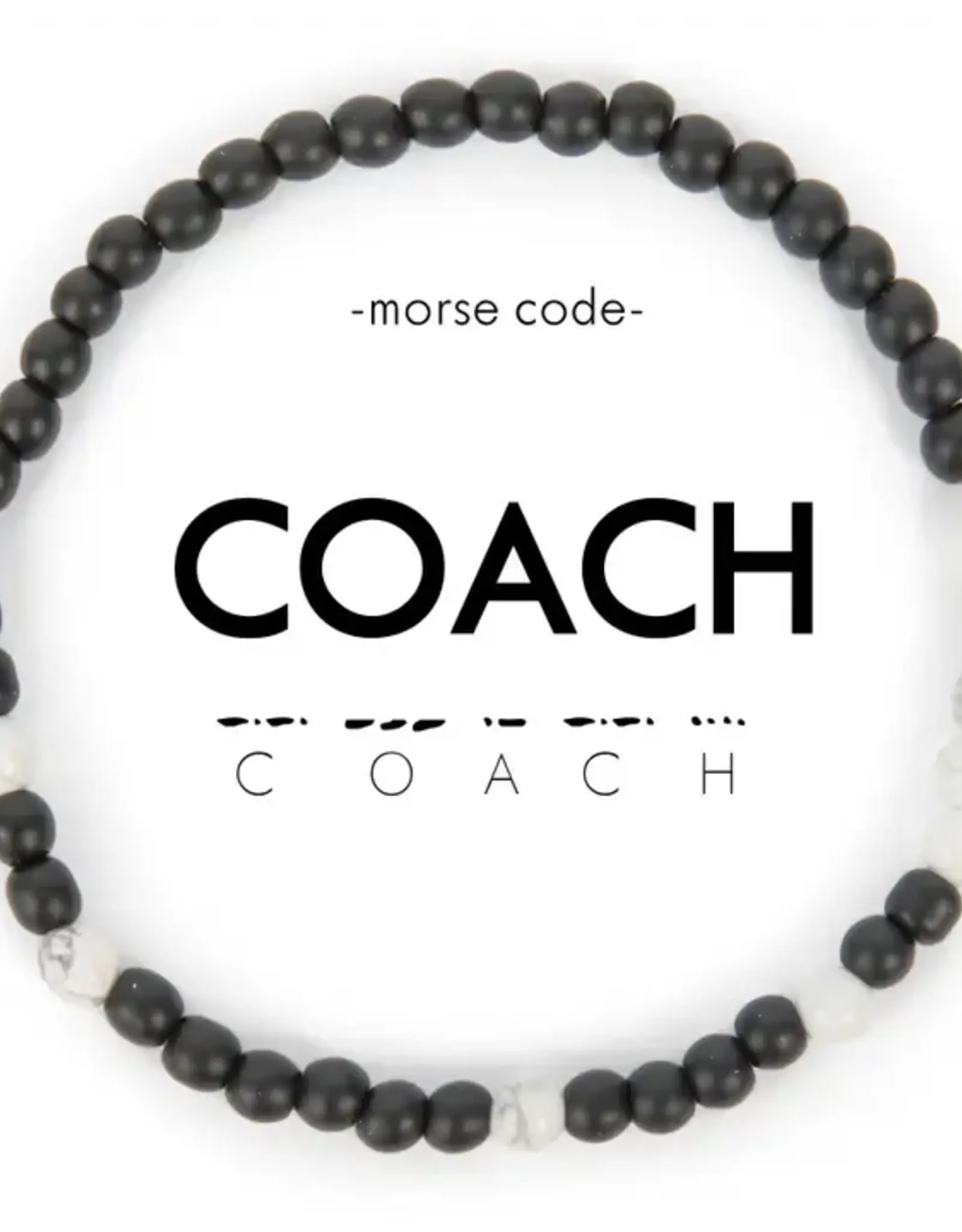 EthicGoods Morse Code Bracelet: Coach (Onyx & Howlite)
