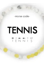 EthicGoods Mini Morse Code Bracelet: Tennis (White & Frosted Lime)