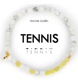 EthicGoods Mini Morse Code Bracelet: Tennis (White & Frosted Lime)