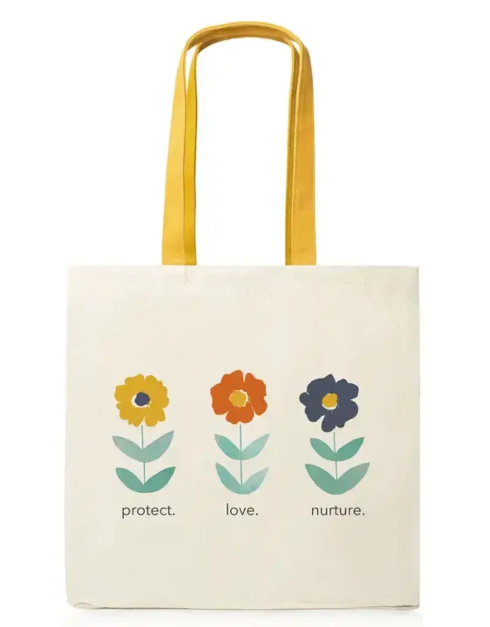 The Tote Project Protect. Love. Nurture. Tote Bag - Yellow handle