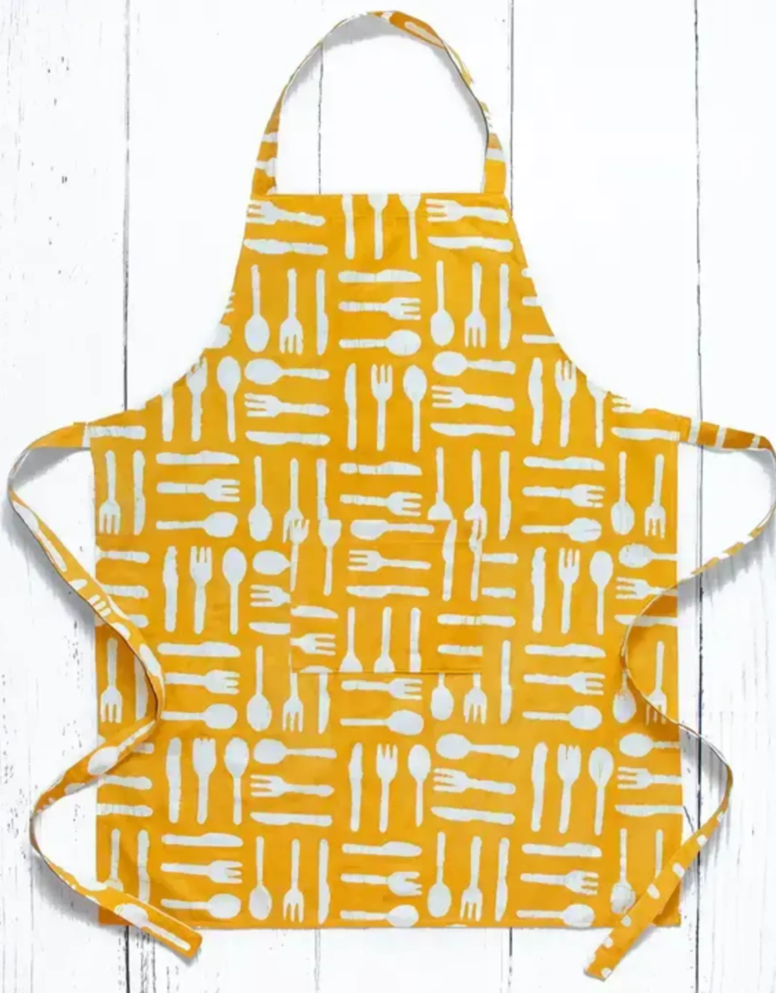 Global Mamas Apron Adult Silverware Gold