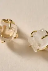 Ten Thousand Villages Chaya Clear Quartz Stud Earrings