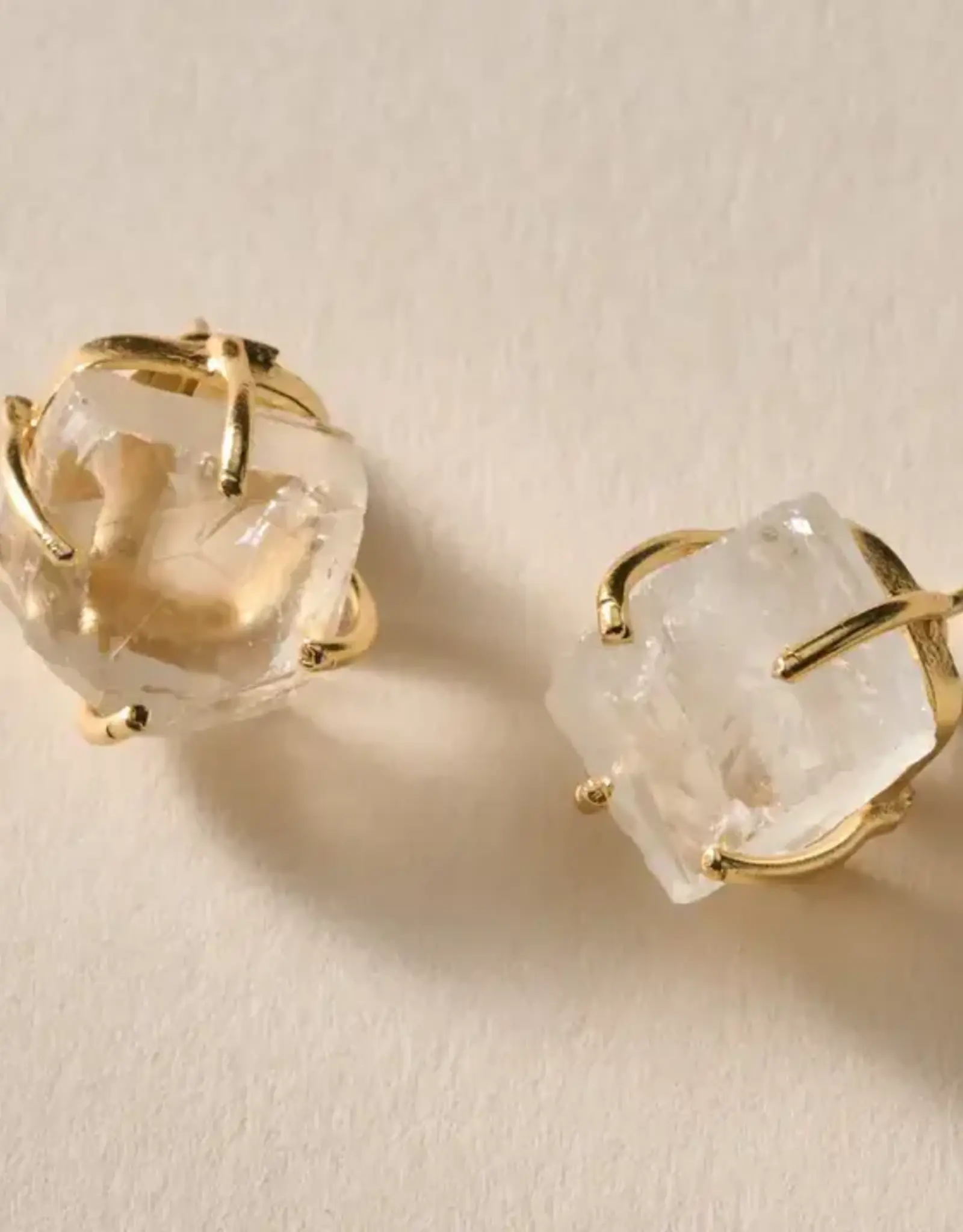 Ten Thousand Villages Chaya Clear Quartz Stud Earrings