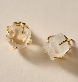 Ten Thousand Villages Chaya Clear Quartz Stud Earrings