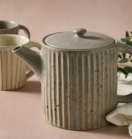 Ten Thousand Villages Sundara Fluted Ceramic Teapot