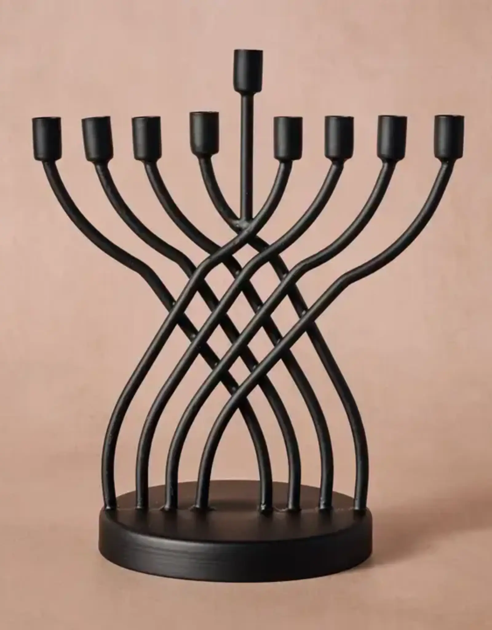 Ten Thousand Villages Sudaul Criss Cross Iron Menorah
