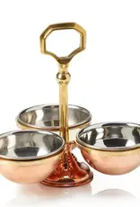 Serrv Afterglow Hammered Copper Condiment Set