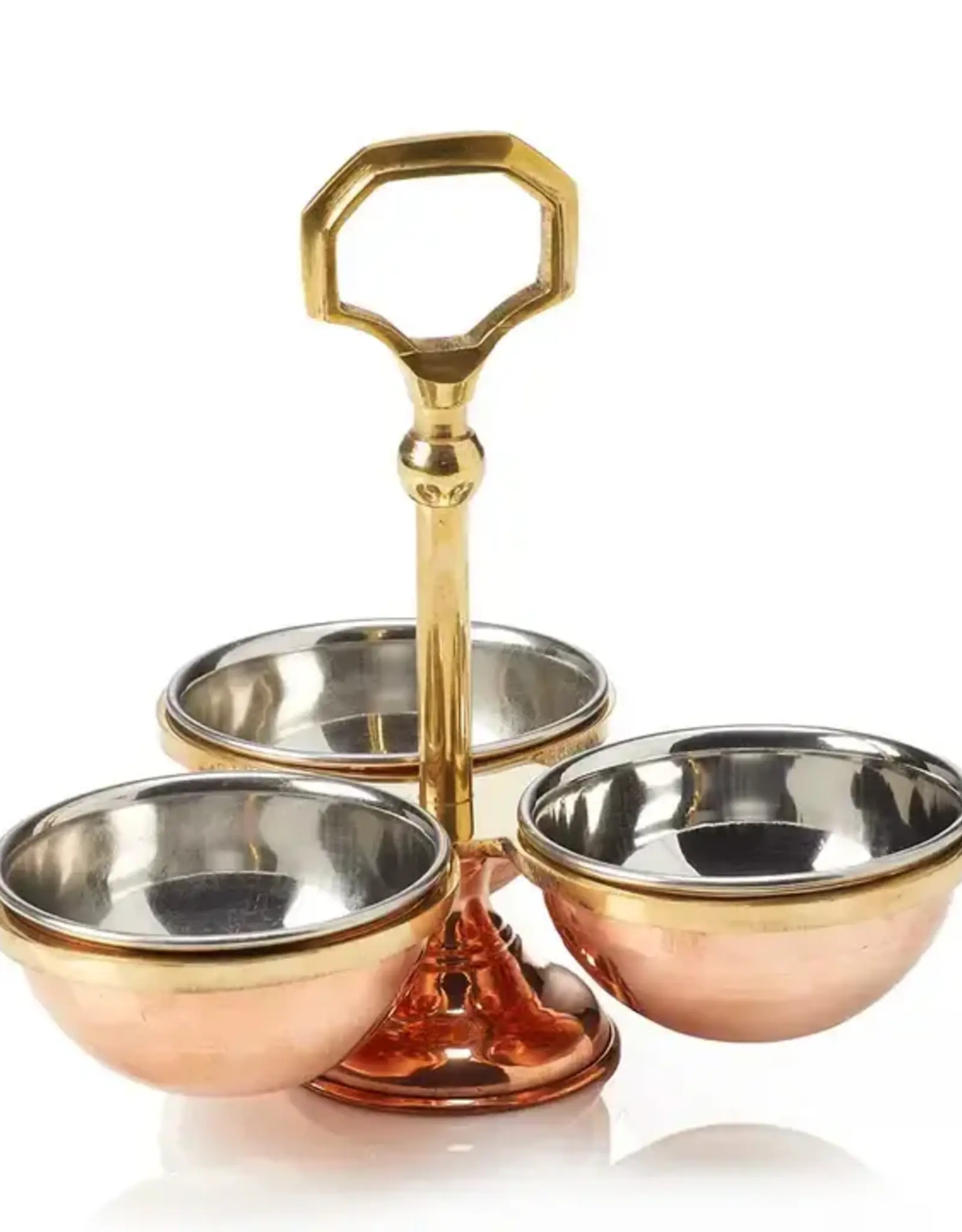 Serrv Afterglow Hammered Copper Condiment Set