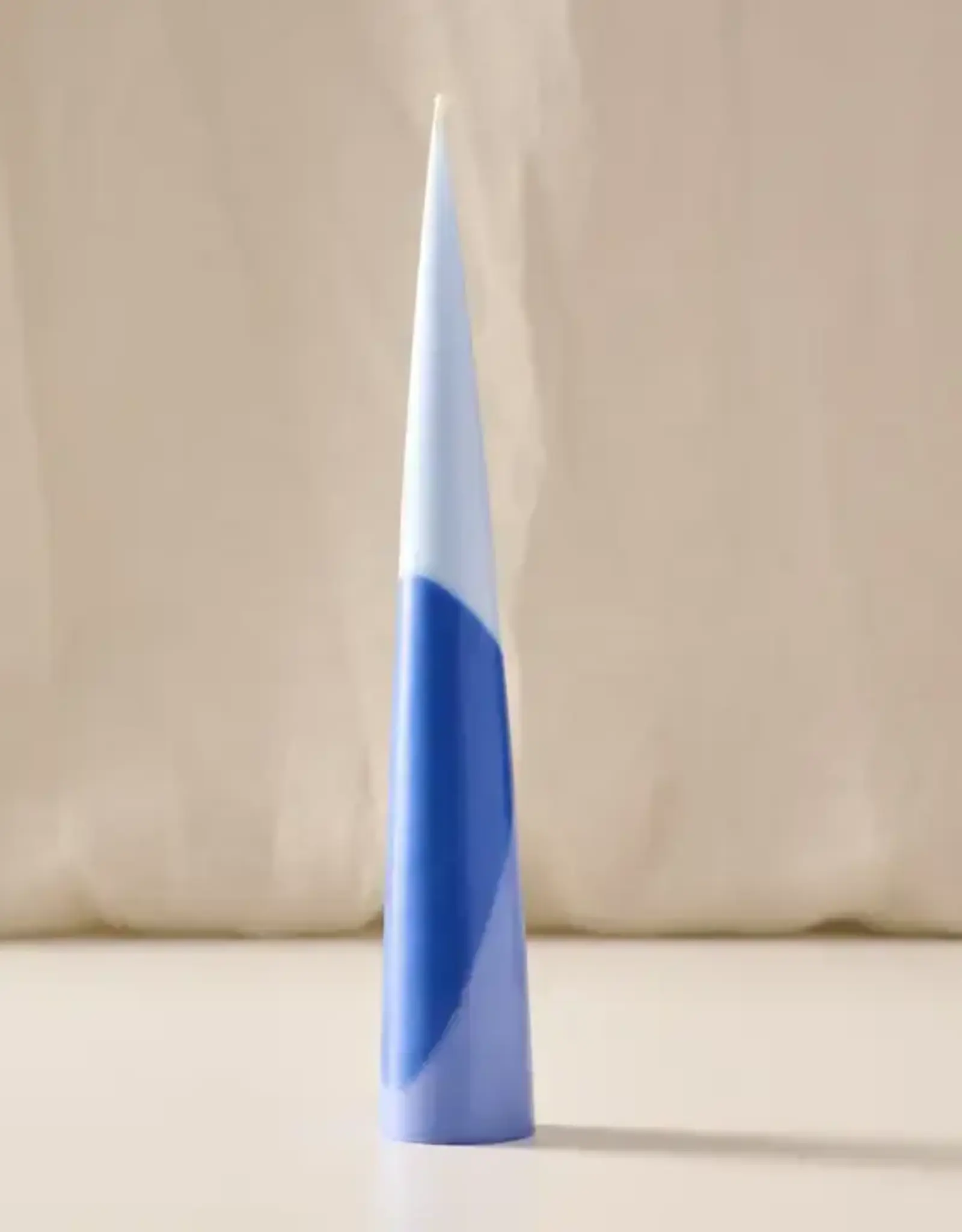 Ten Thousand Villages Esuk Blue Striped Palm Wax Cone Candle