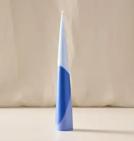 Ten Thousand Villages Esuk Blue Striped Palm Wax Cone Candle