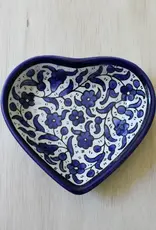 Venture Imports Blue Ceramic Heart Dish
