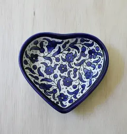 Venture Imports Blue Ceramic Heart Dish