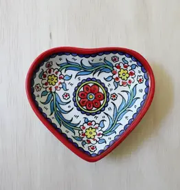 Venture Imports Red Ceramic Heart Dish