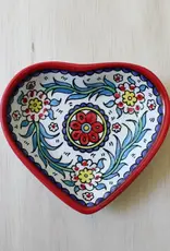 Venture Imports Red Ceramic Heart Dish