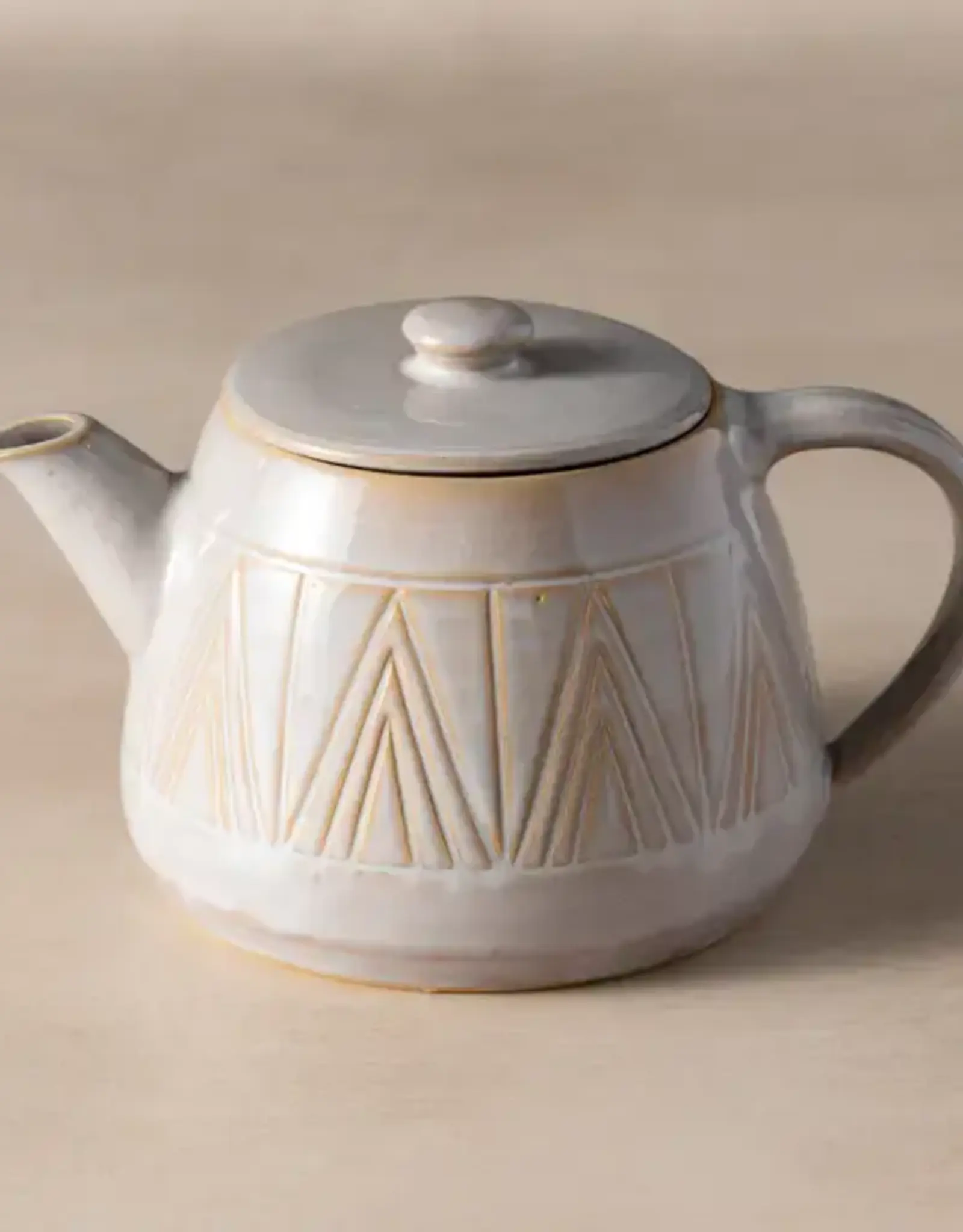 Ten Thousand Villages Mountain Peaks Ceramic Tea Pot