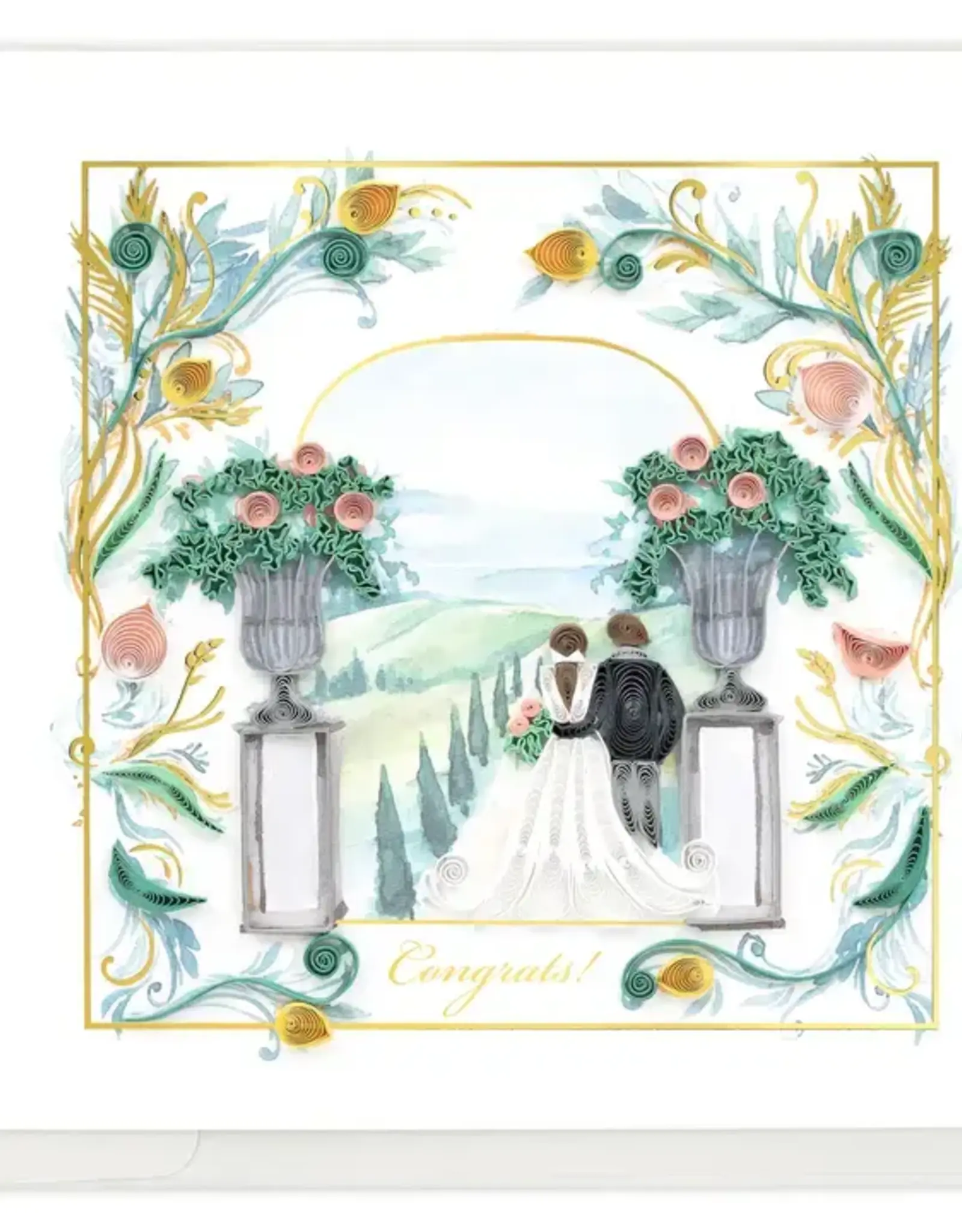 Quilling Card Quilled Tuscan Wedding  Greeting Card