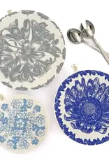 Halo Dish Covers Halo Bowl Cover African Flowers Print  - Large Set of 3