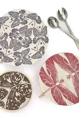 Halo Dish Covers Halo Bowl Cover Butterflies and Dragonflies Print  - Large Set of 3
