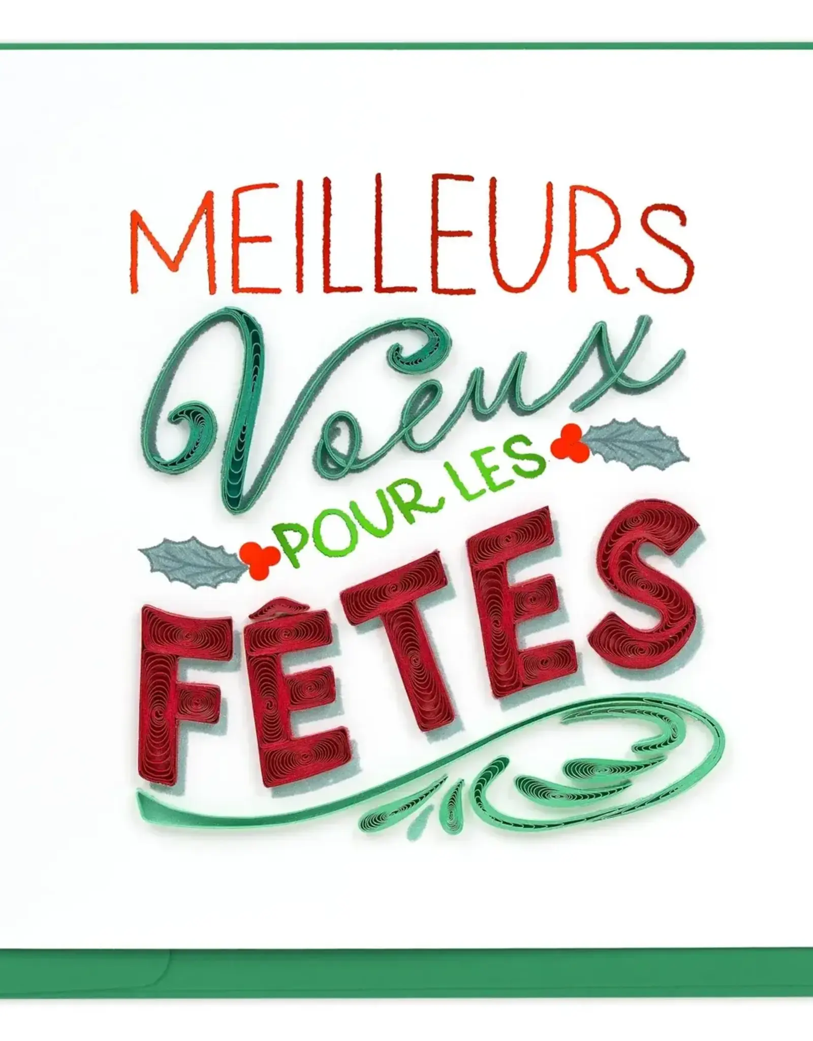 Quilling Card Quilled Holiday Wishes (French) Greeting Card