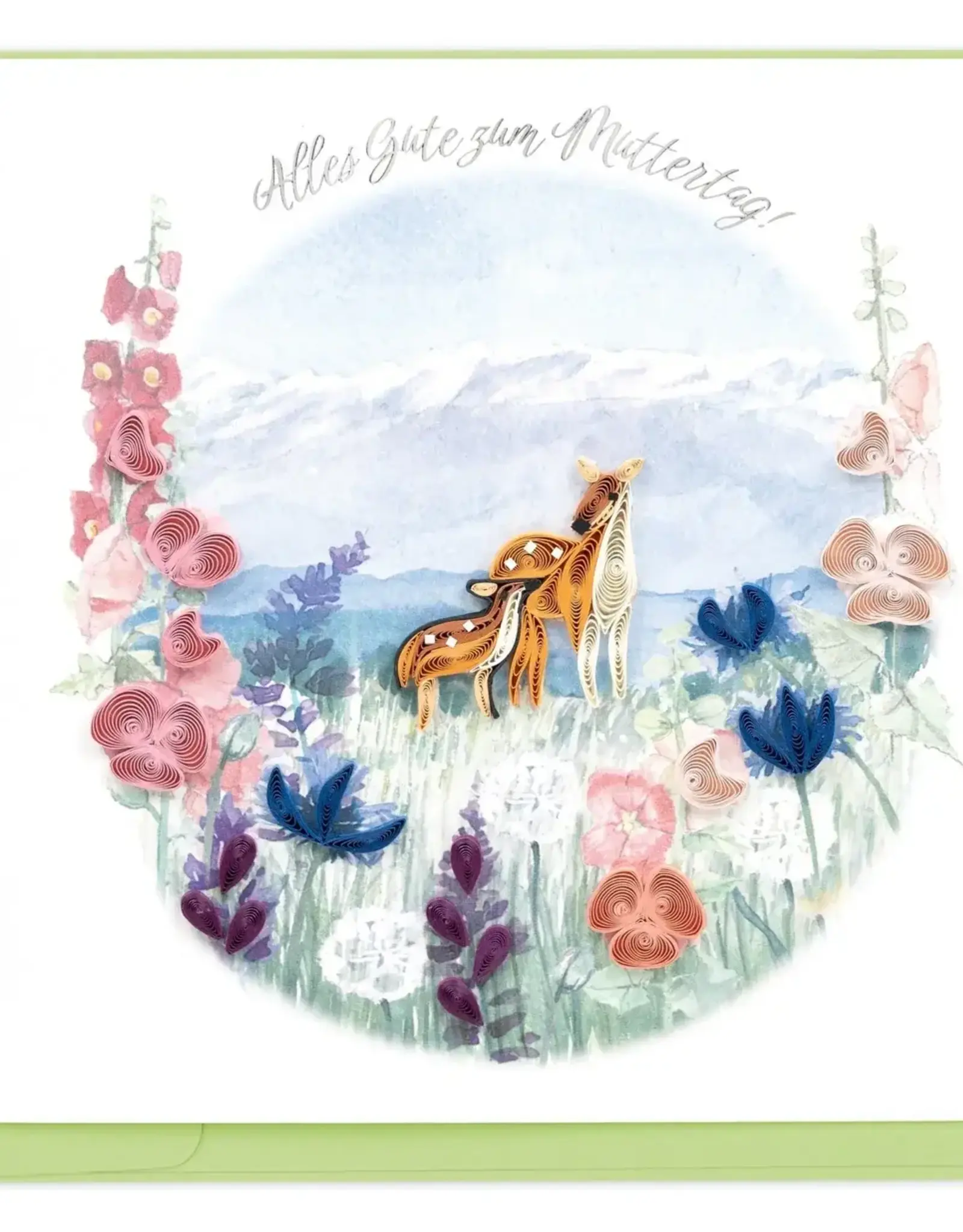 Quilling Card Quilled Mother's Day Meadow (German) Greeting Card