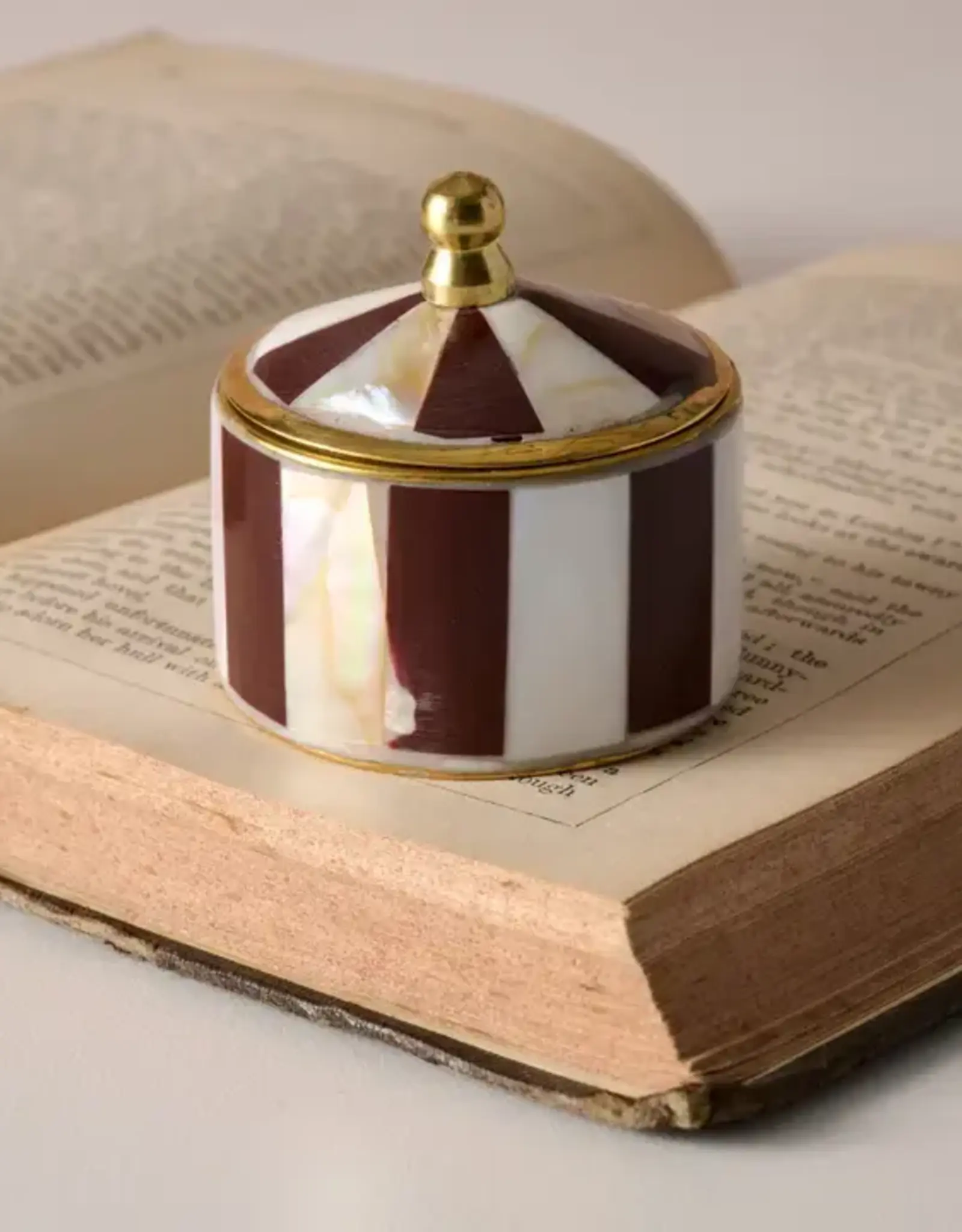 Ten Thousand Villages Sarkas Mother of Pearl Circus Tent Box - Maroon