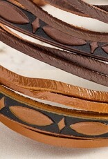 Ten Thousand Villages Tikat Embossed Leather Bracelets