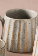 Ten Thousand Villages Sundara Conical Fluted Ceramic Espresso Mug - Speckled Oatmeal